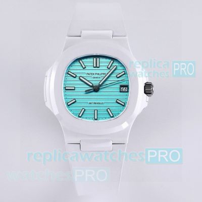 Swiss Replica Patek Philippe Nautilus 5711 Tiffany Blue Dial AET Ceramic Watch 
